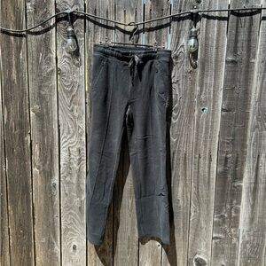 Bogner Black Relaxed Fit Wide Leg High Rise Fleece Sweatpants Drawstring Waist 6